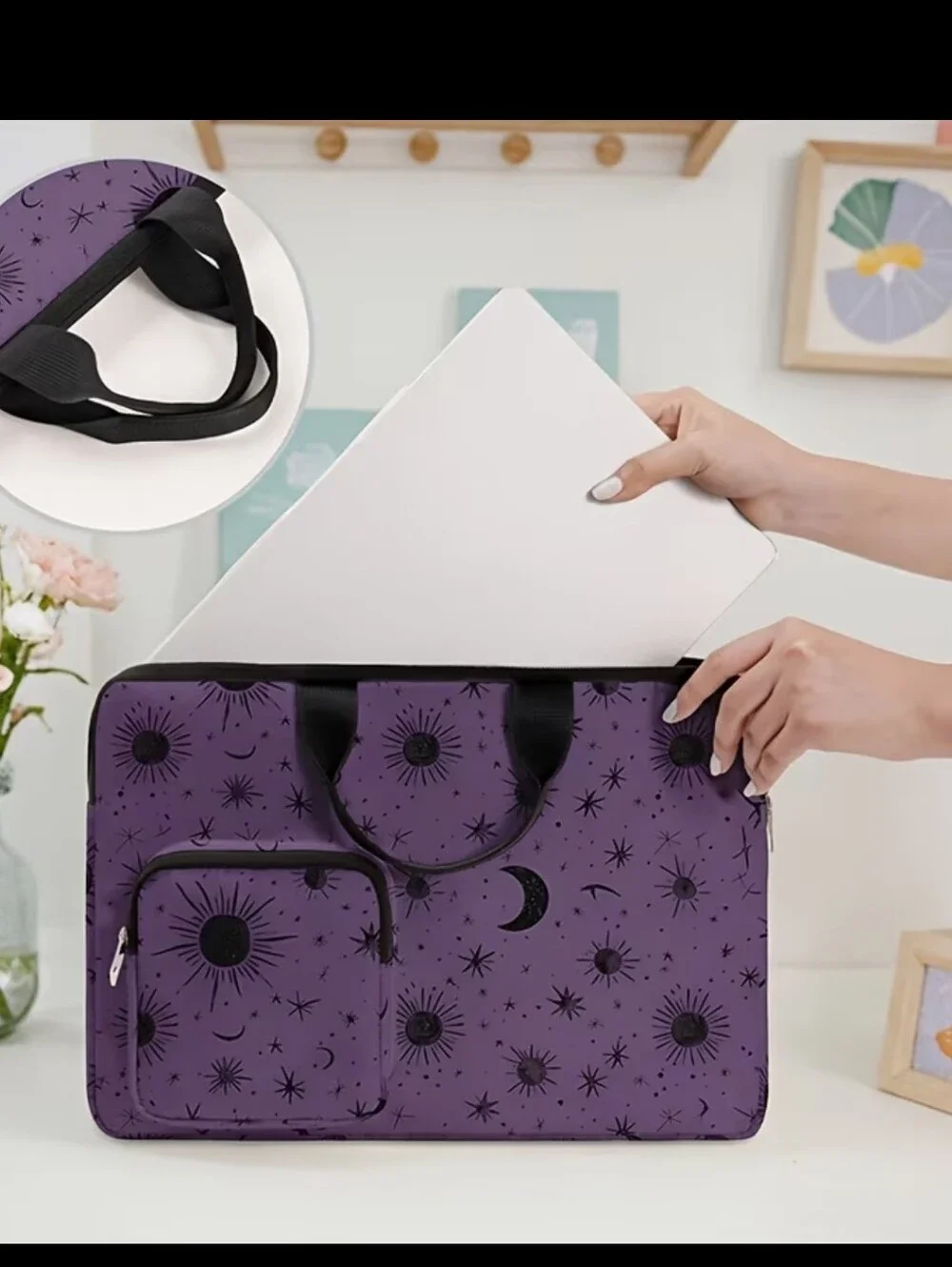 Purple Celestial Laptop Tote Bag